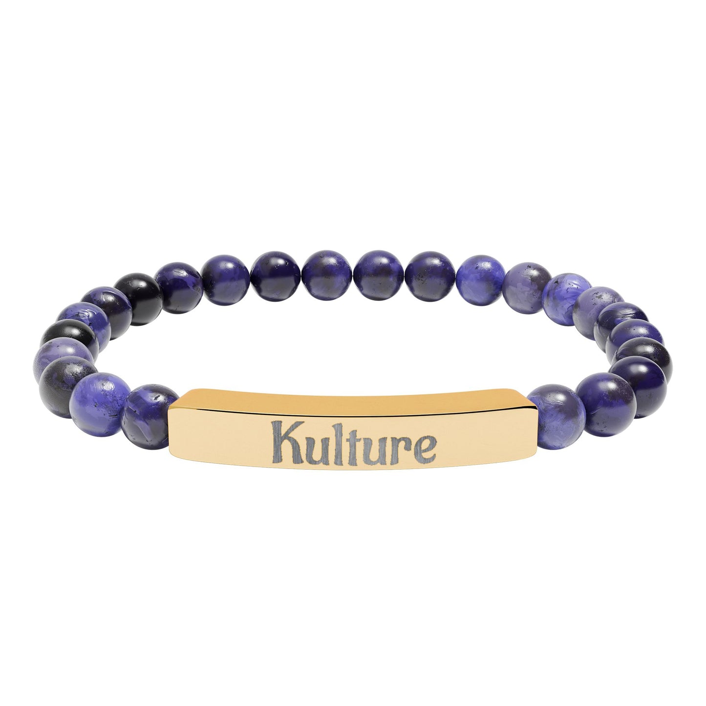 Engraved Natural Stone Bar Bracelet (Personalizable)