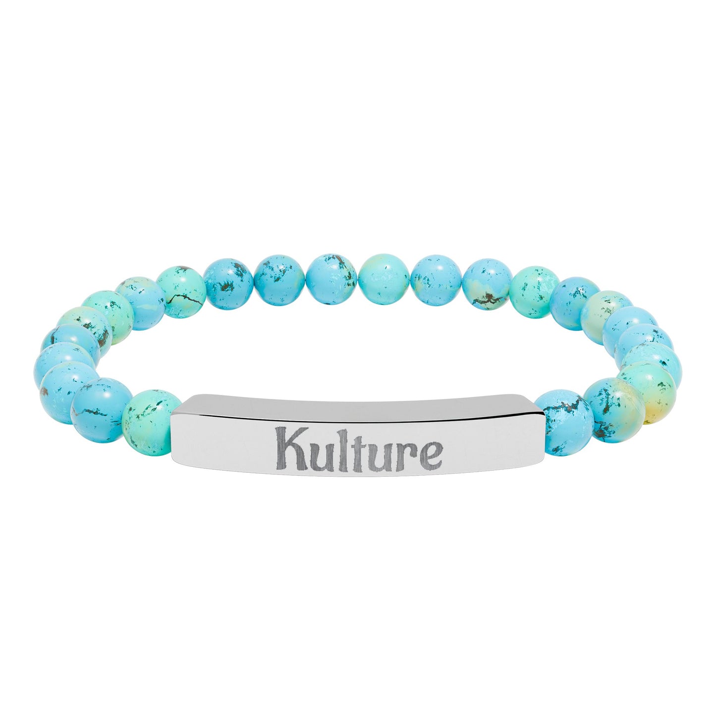 Engraved Natural Stone Bar Bracelet (Personalizable)