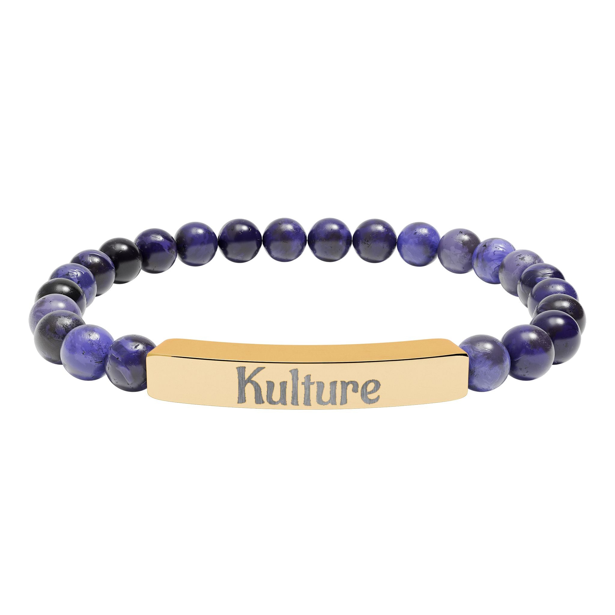 Engraved Natural Stone Bar Bracelet (Personalizable) – Kulture