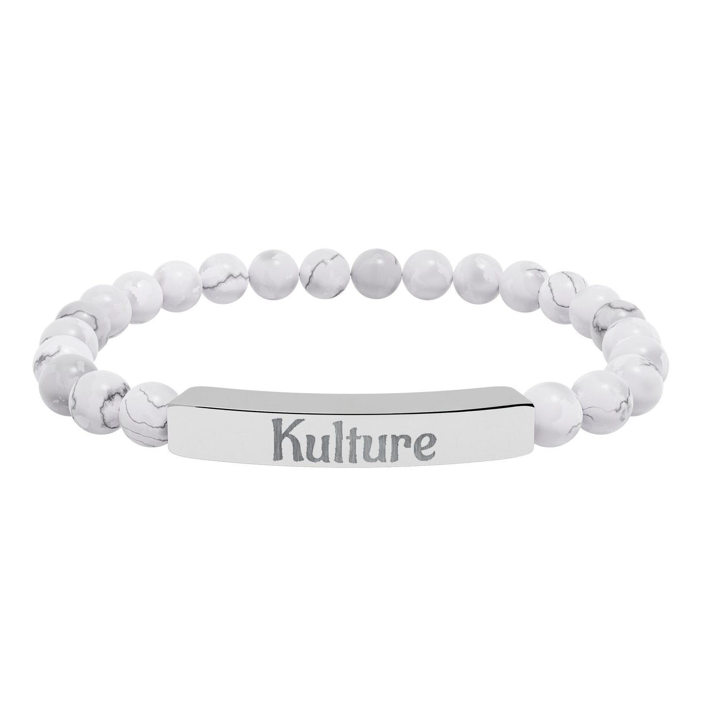 Engraved Natural Stone Bar Bracelet (Personalizable)