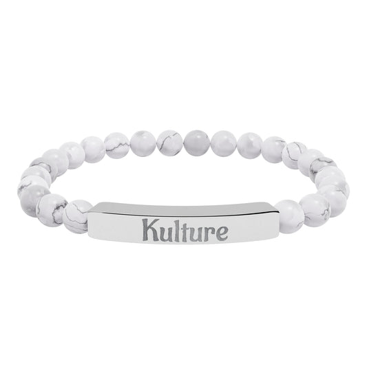Engraved Natural Stone Bar Bracelet (Personalizable)