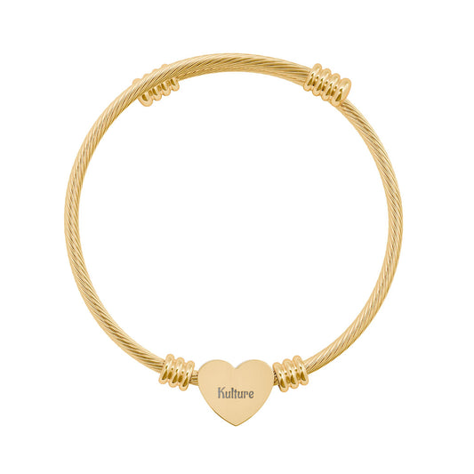 Heart Cuff Bracelet (Personalizable)