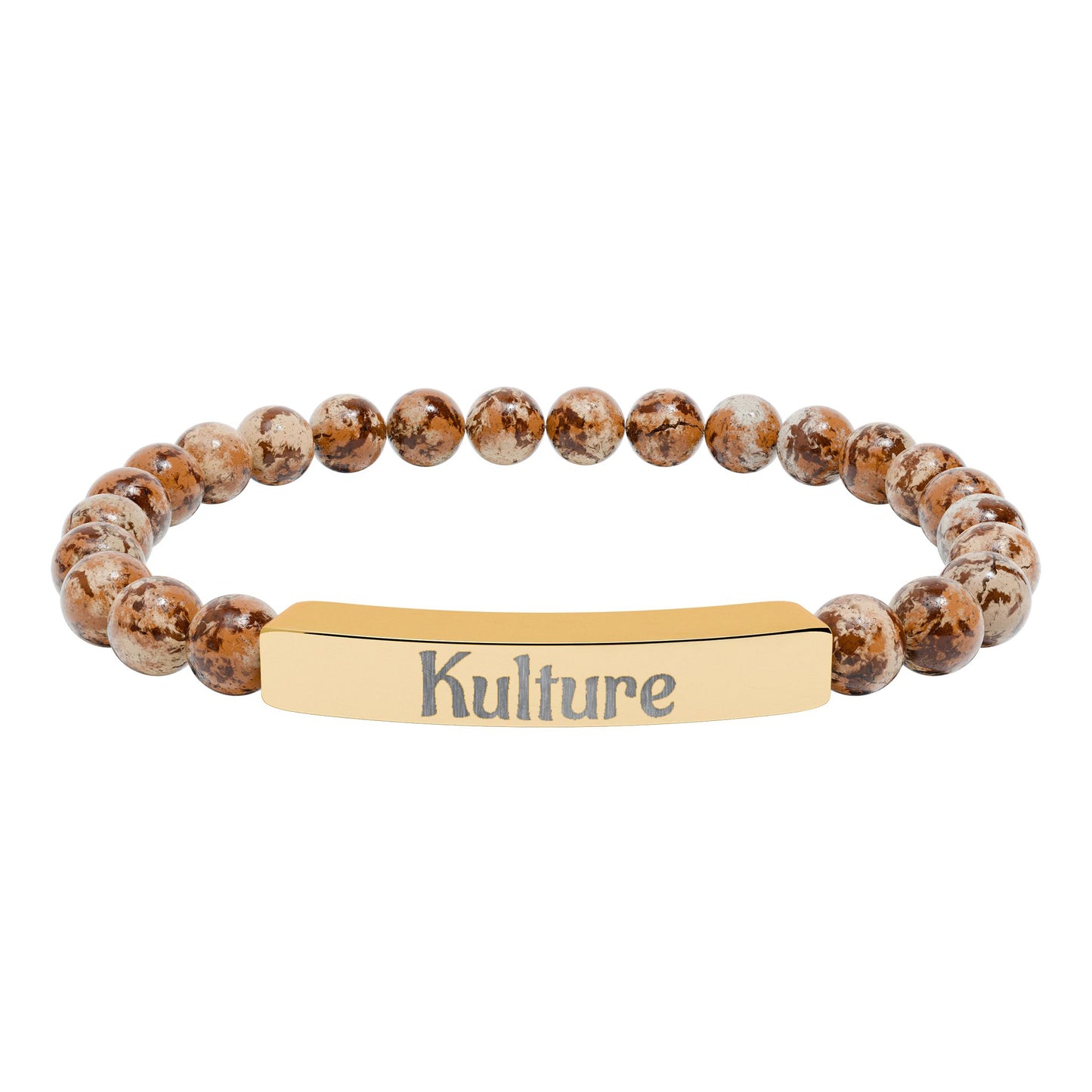 Engraved Natural Stone Bar Bracelet (Personalizable)